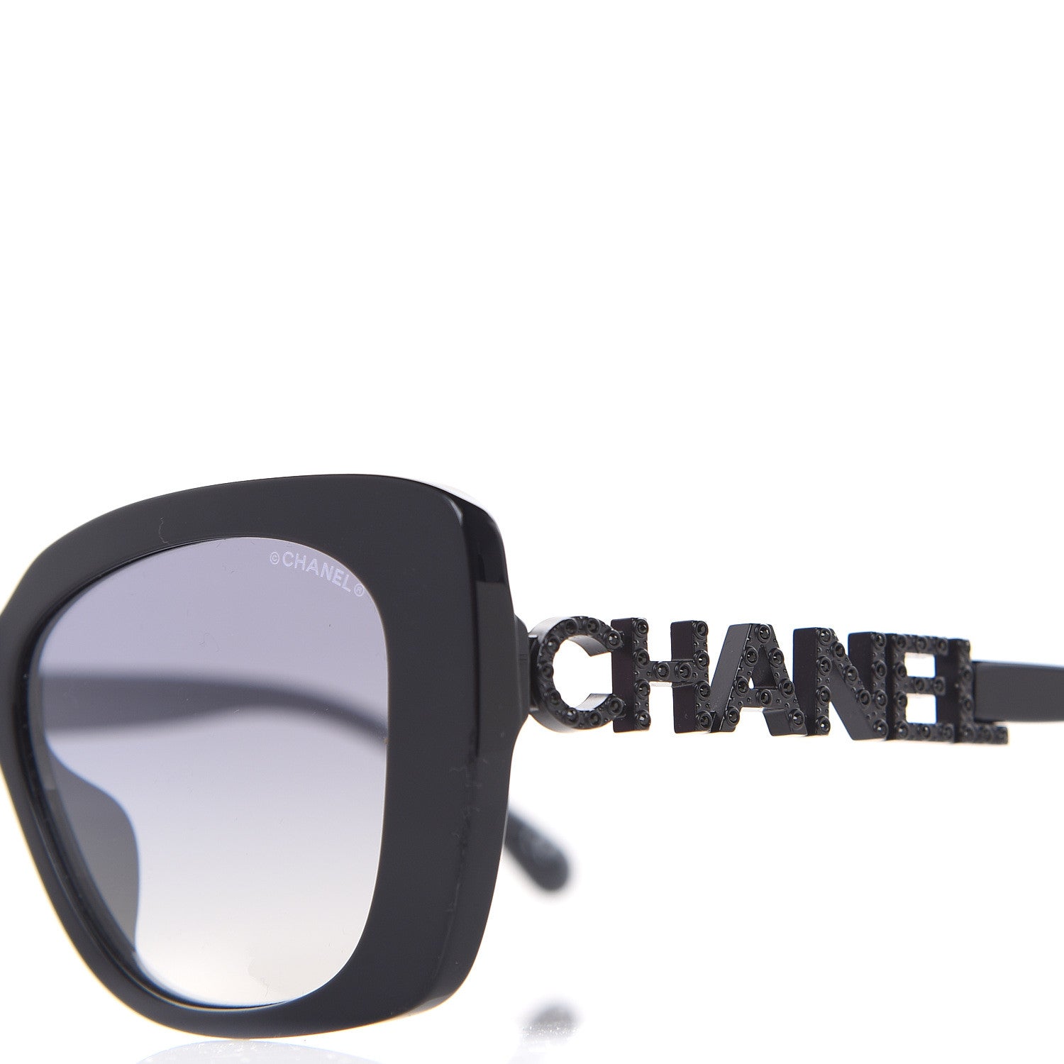 Chanel Acetate Strass Square Sunglasses 5422 Black 7 of 8