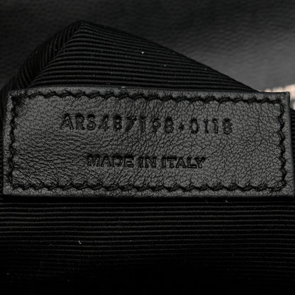 Saint Laurent Grain De Poudre Textured Mixed Matelasse Large Triquilt Monogram Monochrome Satchel Black 8 of 11