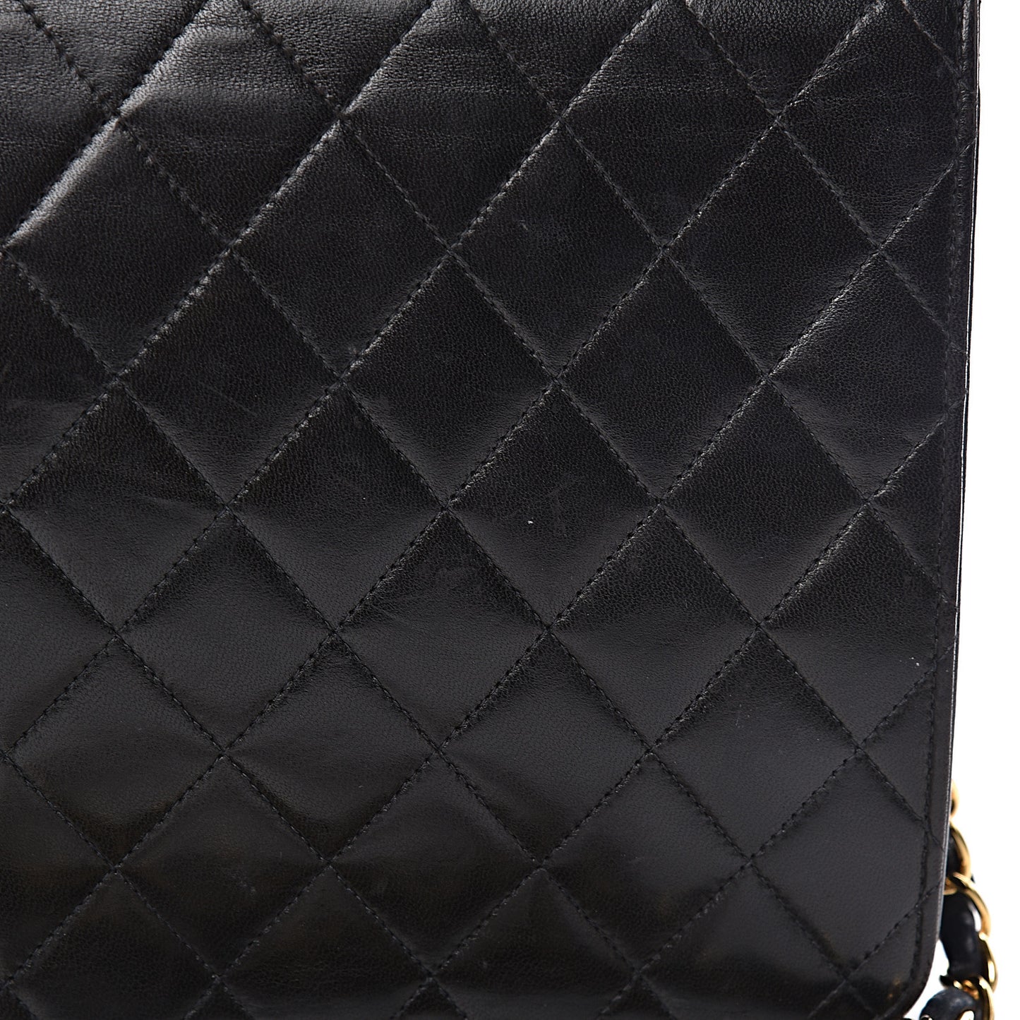Lambskin Quilted Medium Single Flap Black