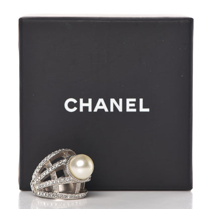 Chanel Pearl CC Ring 6 Silver 6 of 7