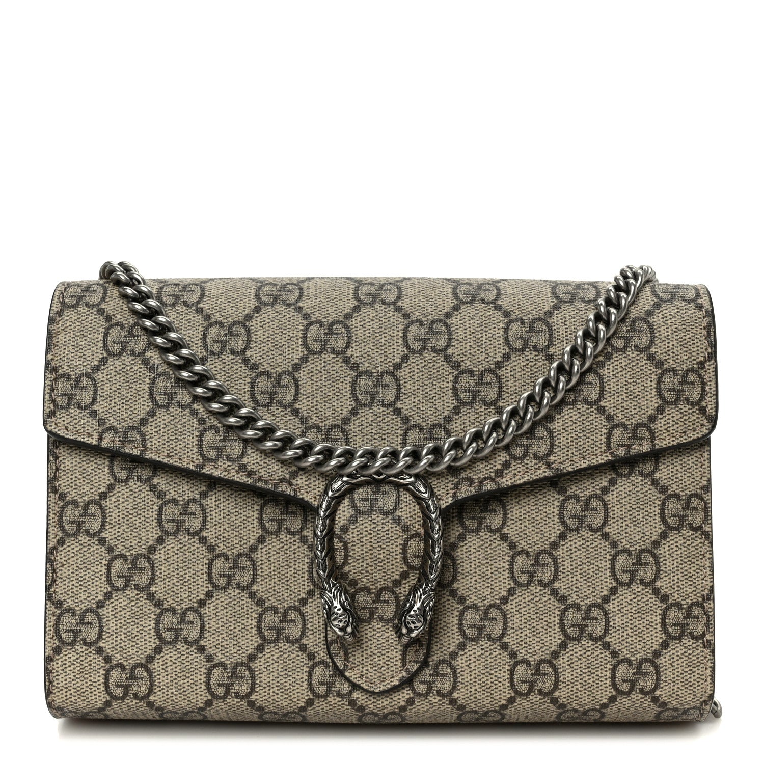 Gucci GG Supreme Monogram Mini Dionysus Chain Wallet Beige Taupe 1 of 10
