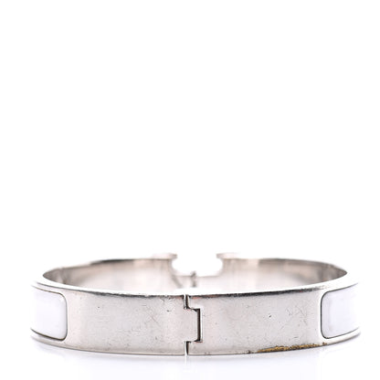 Hermes Enamel Narrow Clic Clac H Bracelet GM White 3 of 4