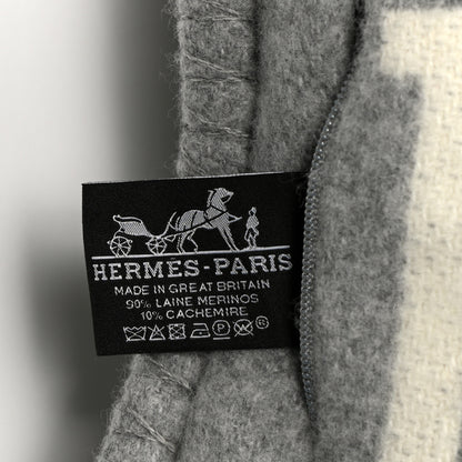 Hermes Wool Cashmere Avalon III Pillow PM Ecru Gris Clair 3 of 3