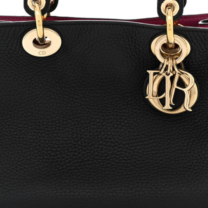 Christian Dior Bullcalf Small Diorissimo Tote Black Rose Indien 8 of 10