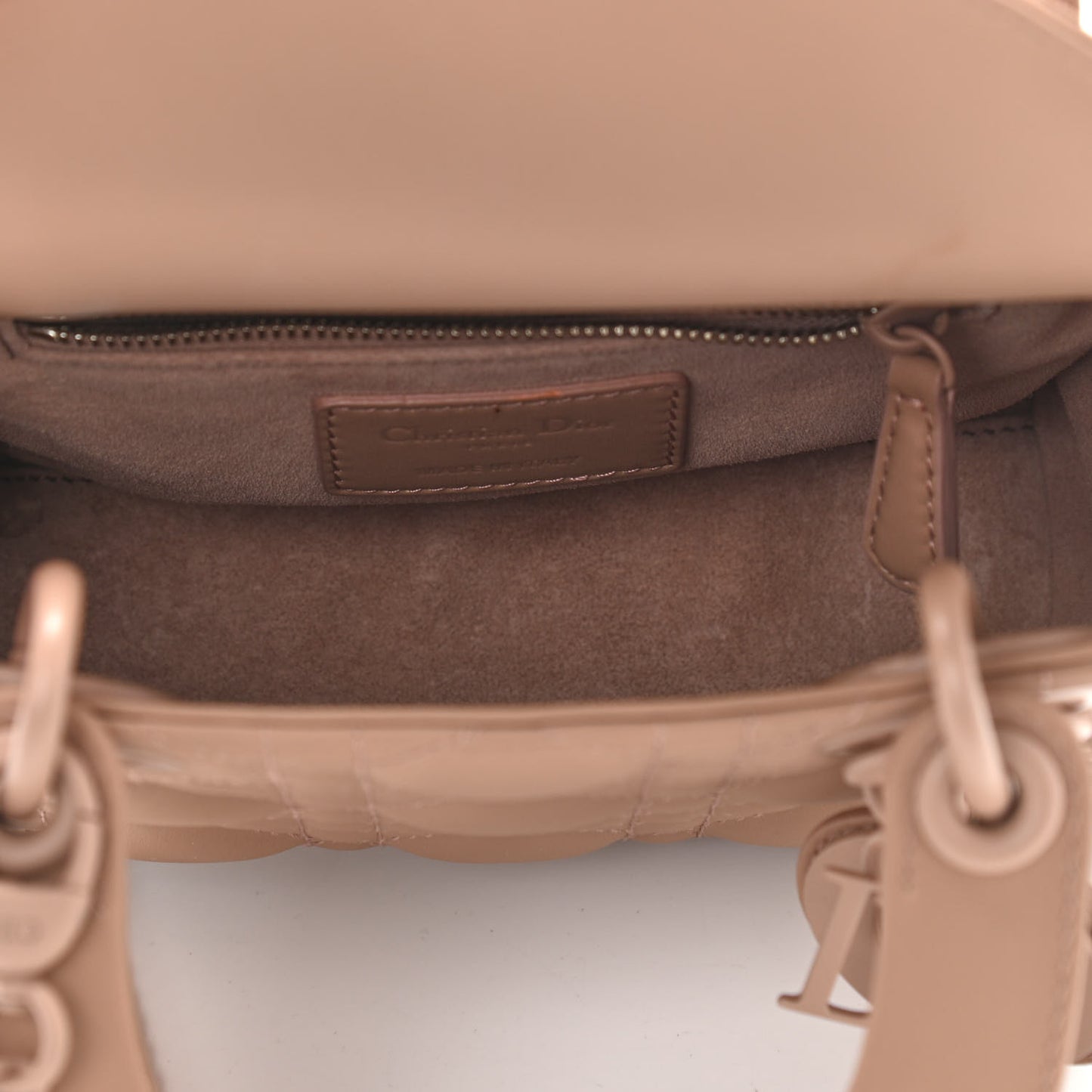 Ultra Matte Calfskin Cannage Mini Lady Dior Light Beige