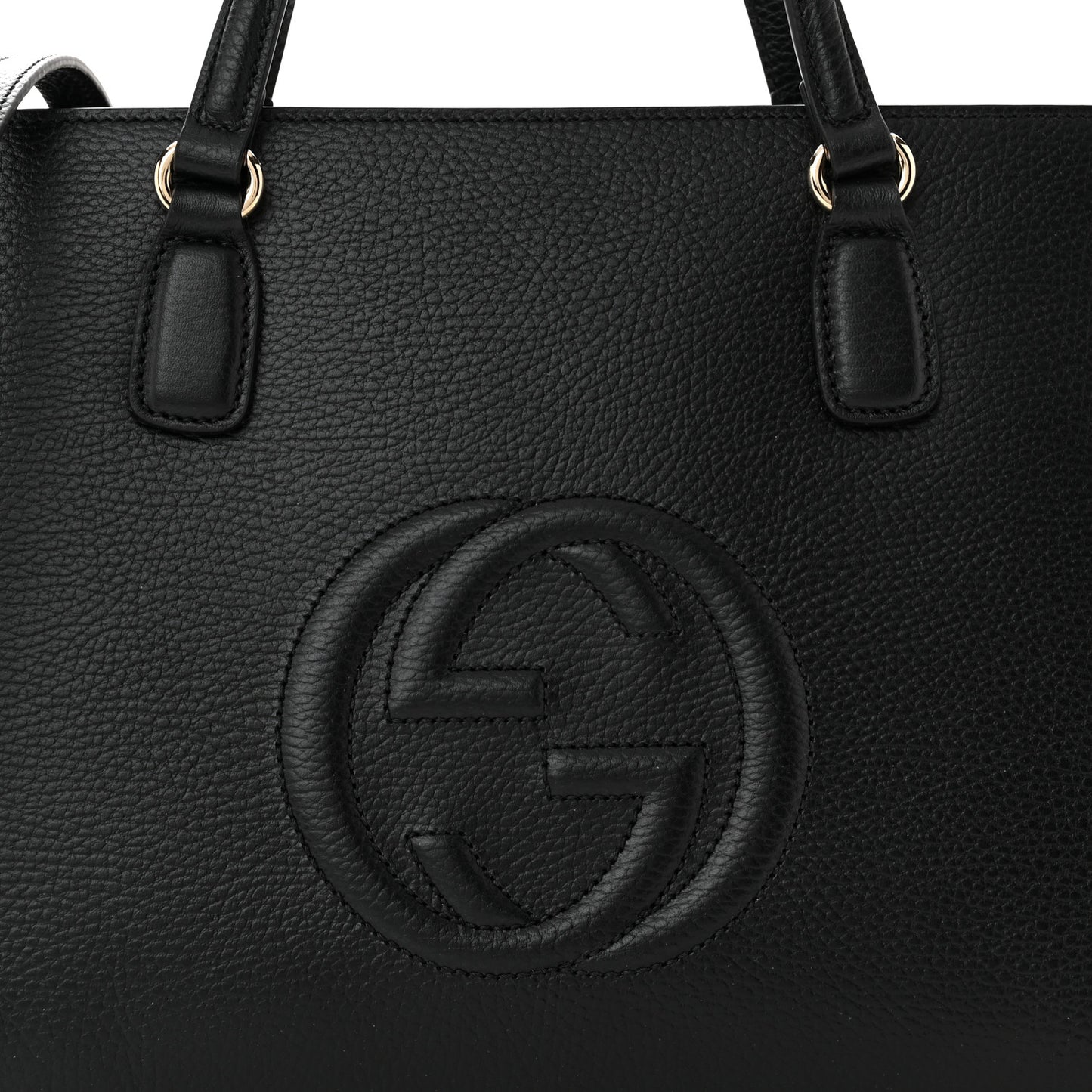 Dollar Calfskin Large Soho Top Handle Satchel Black