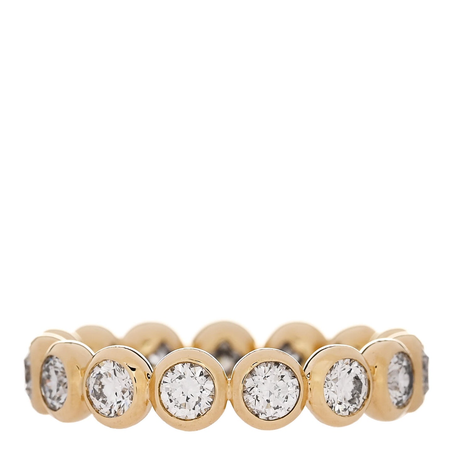 18K Yellow Gold Diamond DY Infinity Band Ring 57 8