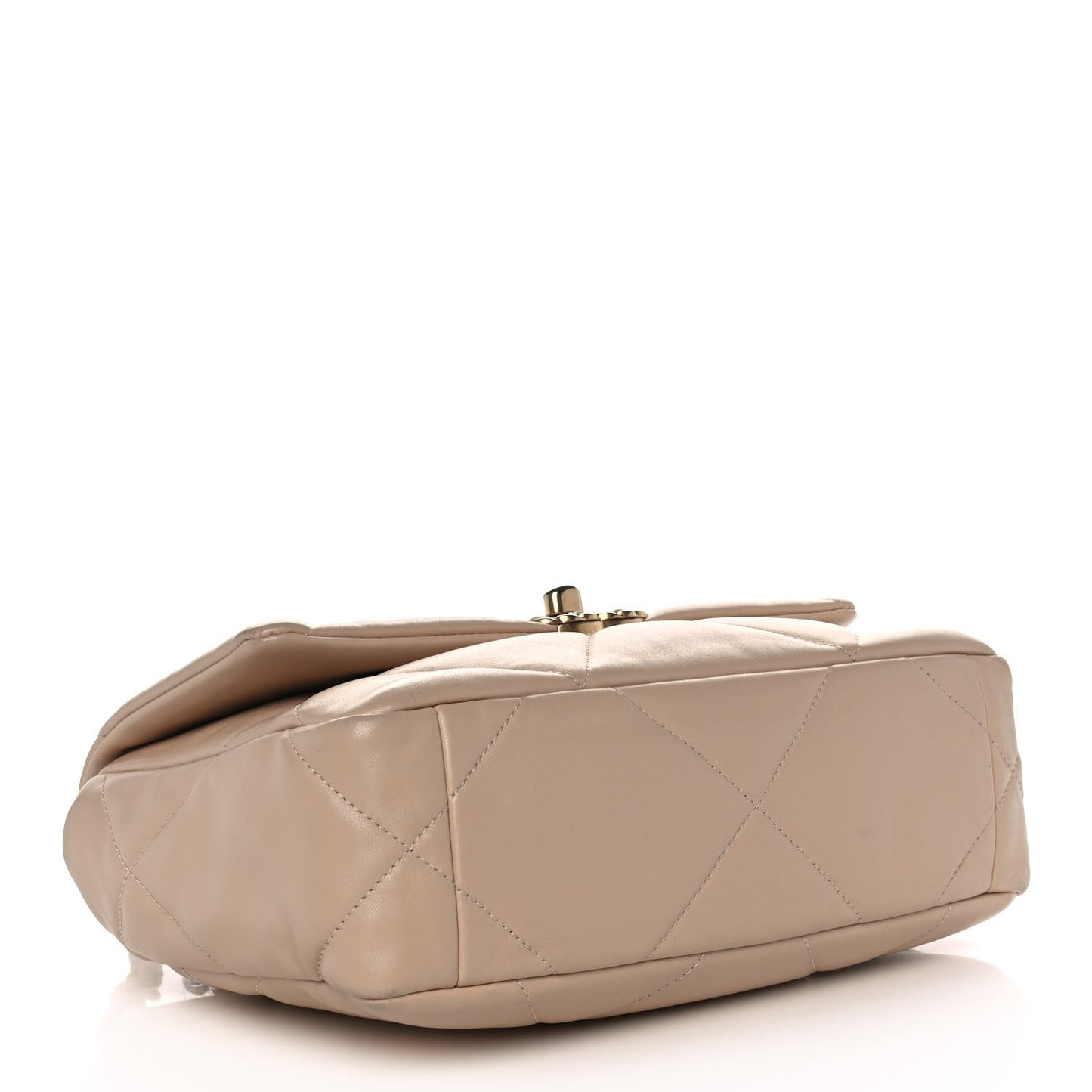 Lambskin Quilted Medium Chanel 19 Flap Beige