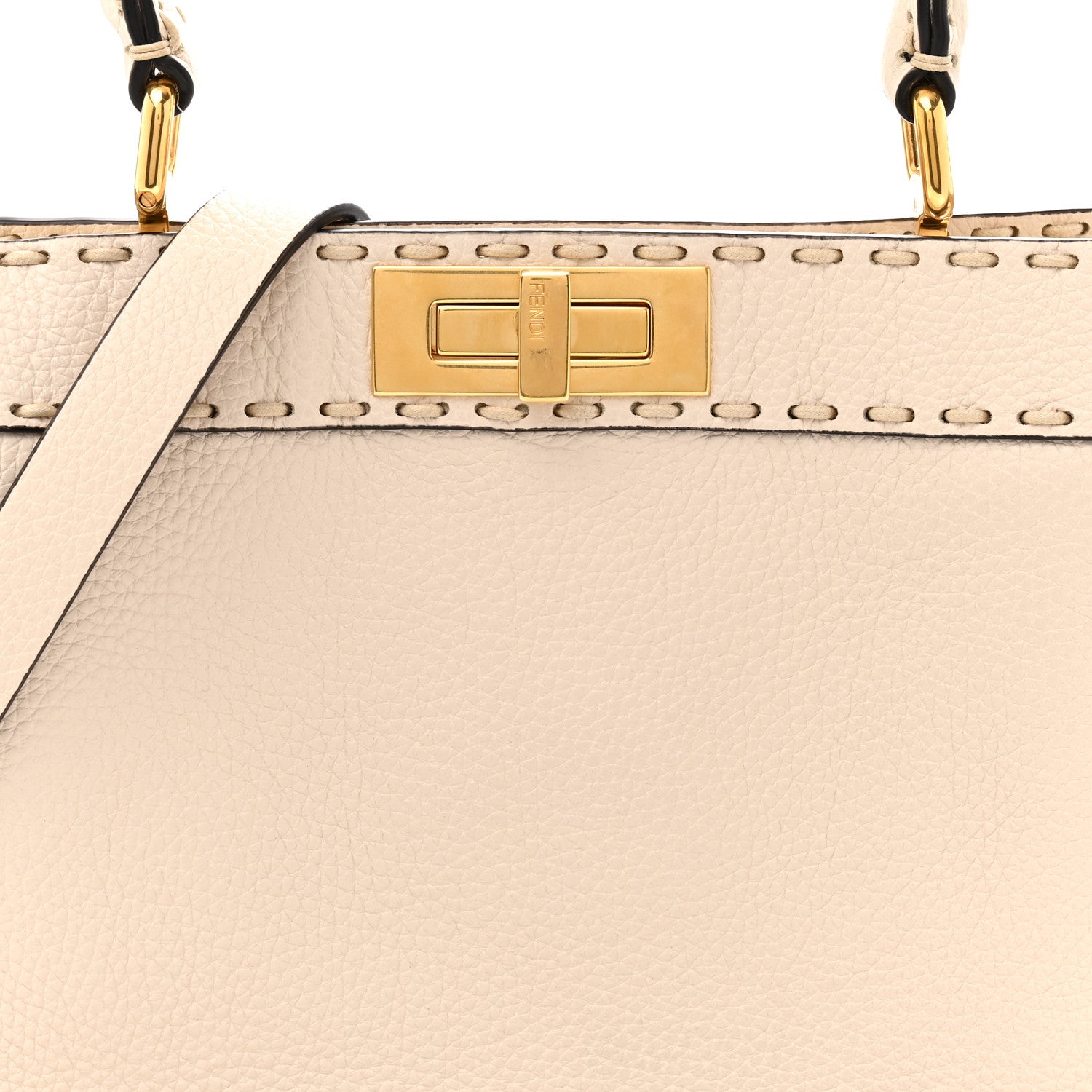 Fendi Cuoio Romano Selleria Chamois Medium Peekaboo I SEE U Satchel White 13 of 19