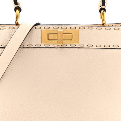 Fendi Cuoio Romano Selleria Chamois Medium Peekaboo I SEE U Satchel White 13 of 19