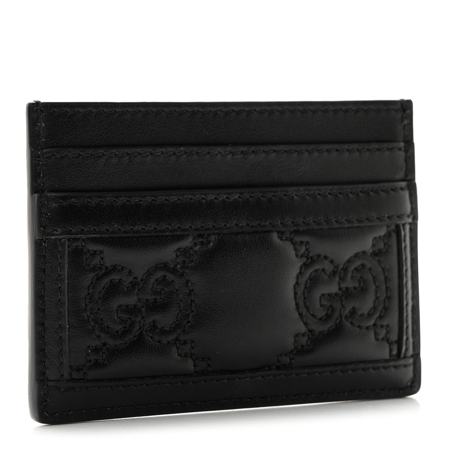 Gucci Calfskin GG Matelasse Card Holder Black 3 of 8