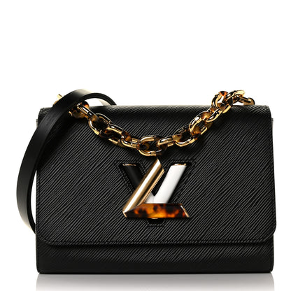 Louis Vuitton Epi Tortoiseshell Twist Shoulder Bag MM Black 3 of 9