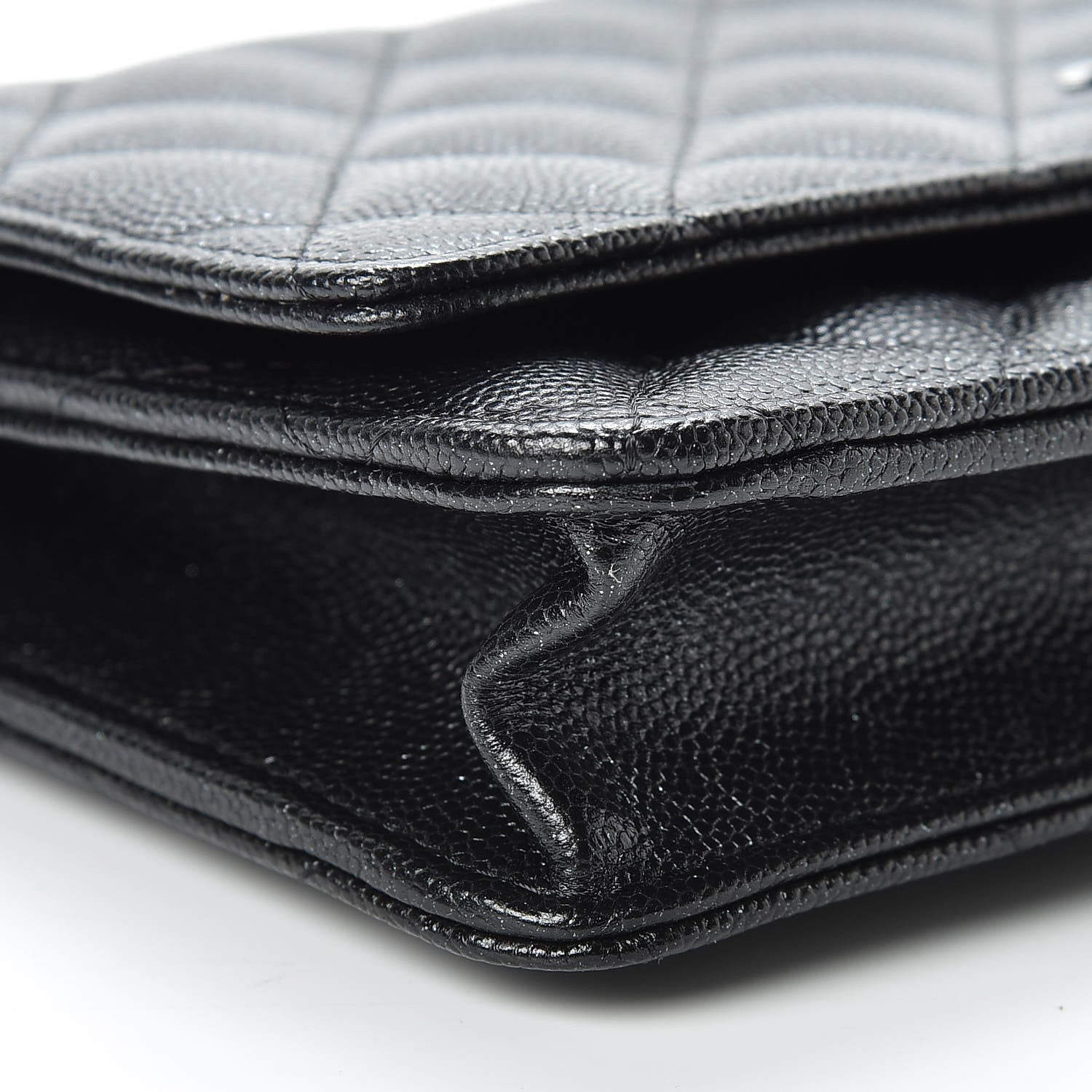 Chanel Iridescent Caviar Quilted Wallet On Chain WOC Black 10 of 14