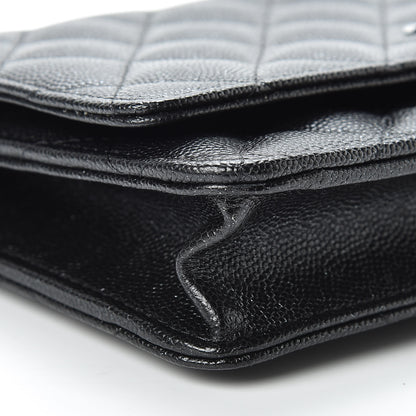 Chanel Iridescent Caviar Quilted Wallet On Chain WOC Black 10 of 14