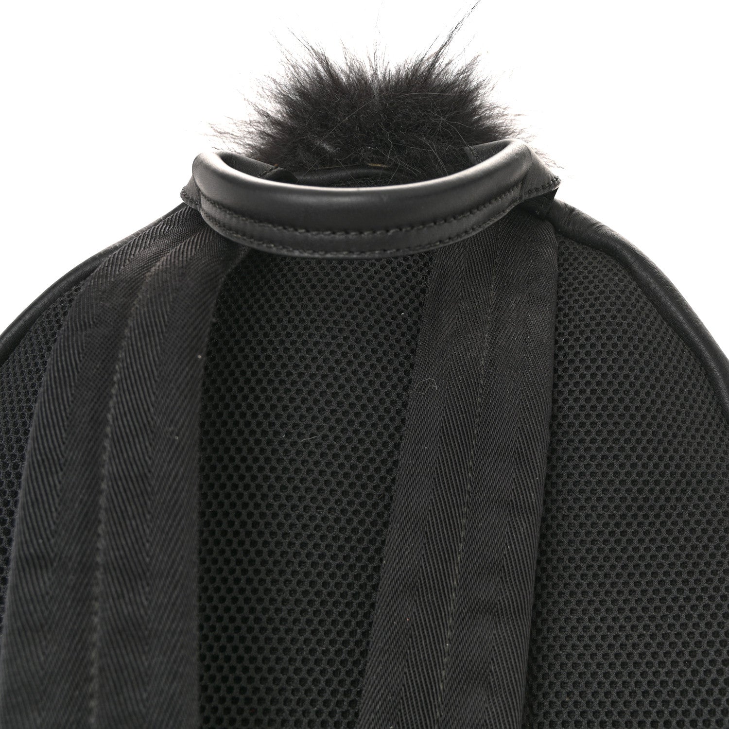 Fendi Nylon Vitello Elite Flamingo Fox Goat Fur Lightning Monster Eyes Backpack Rosso Black 11 of 11