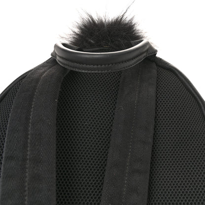 Fendi Nylon Vitello Elite Flamingo Fox Goat Fur Lightning Monster Eyes Backpack Rosso Black 11 of 11
