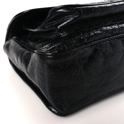 Saint Laurent Crinkled Calfskin Matelasse Monogram Medium Niki Chain Satchel Black 8 of 9