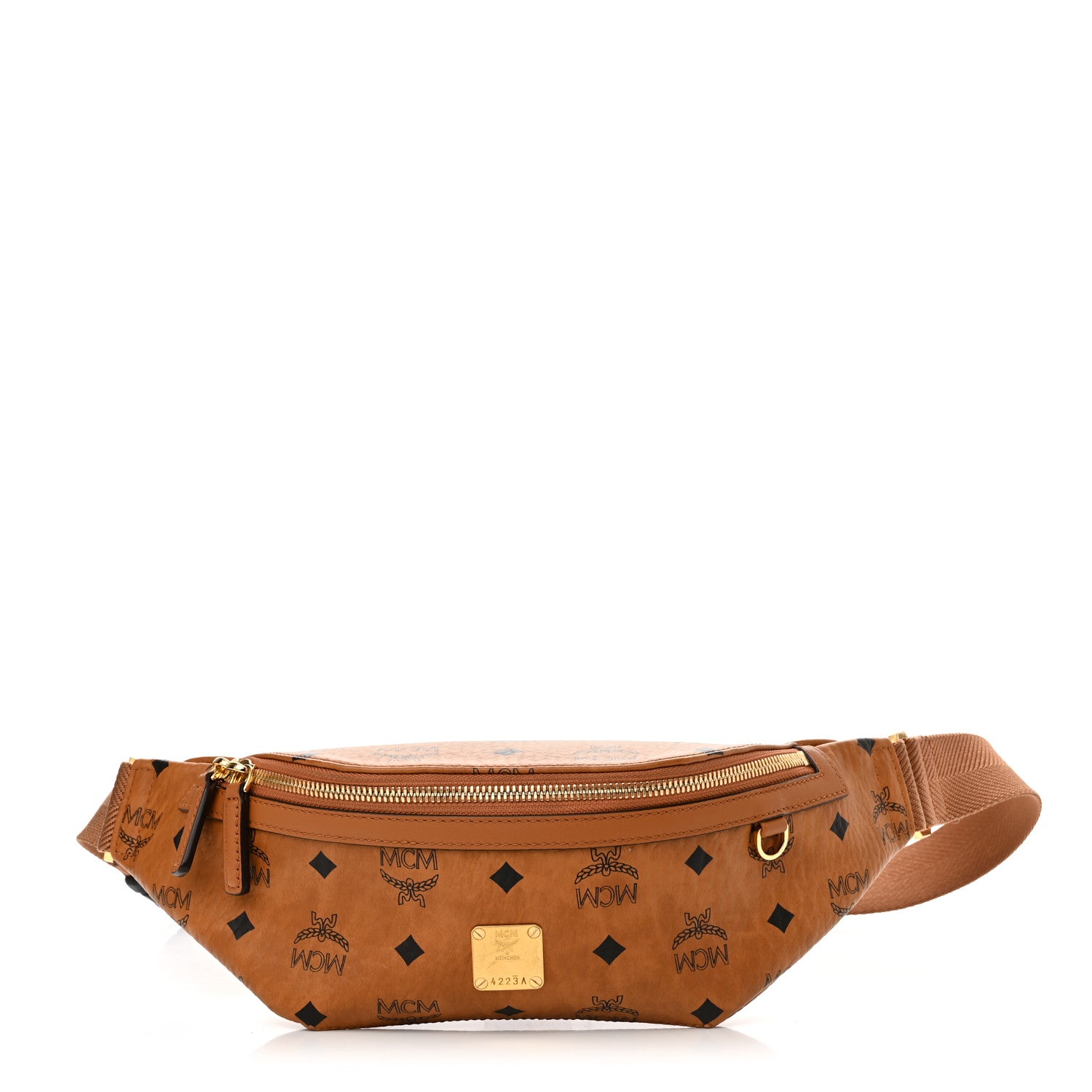 MCM Visetos Small Fusten Belt Bag Cognac 1 of 8