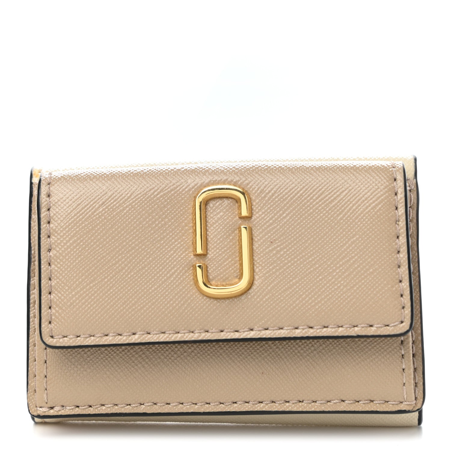 Marc Jacobs Saffiano The Mini Trifold Wallet Beige Multicolor 1 of 7