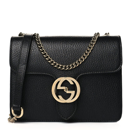 Gucci Dollar Calfskin Small Interlocking G Shoulder Bag Black 1 of 10