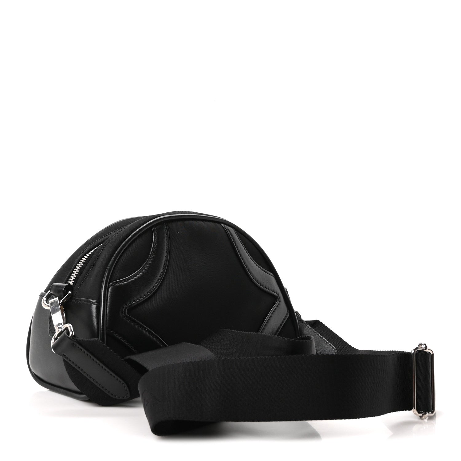 Prada Nylon Soft Calfskin Bowling Crossbody Bag Black 3 of 9
