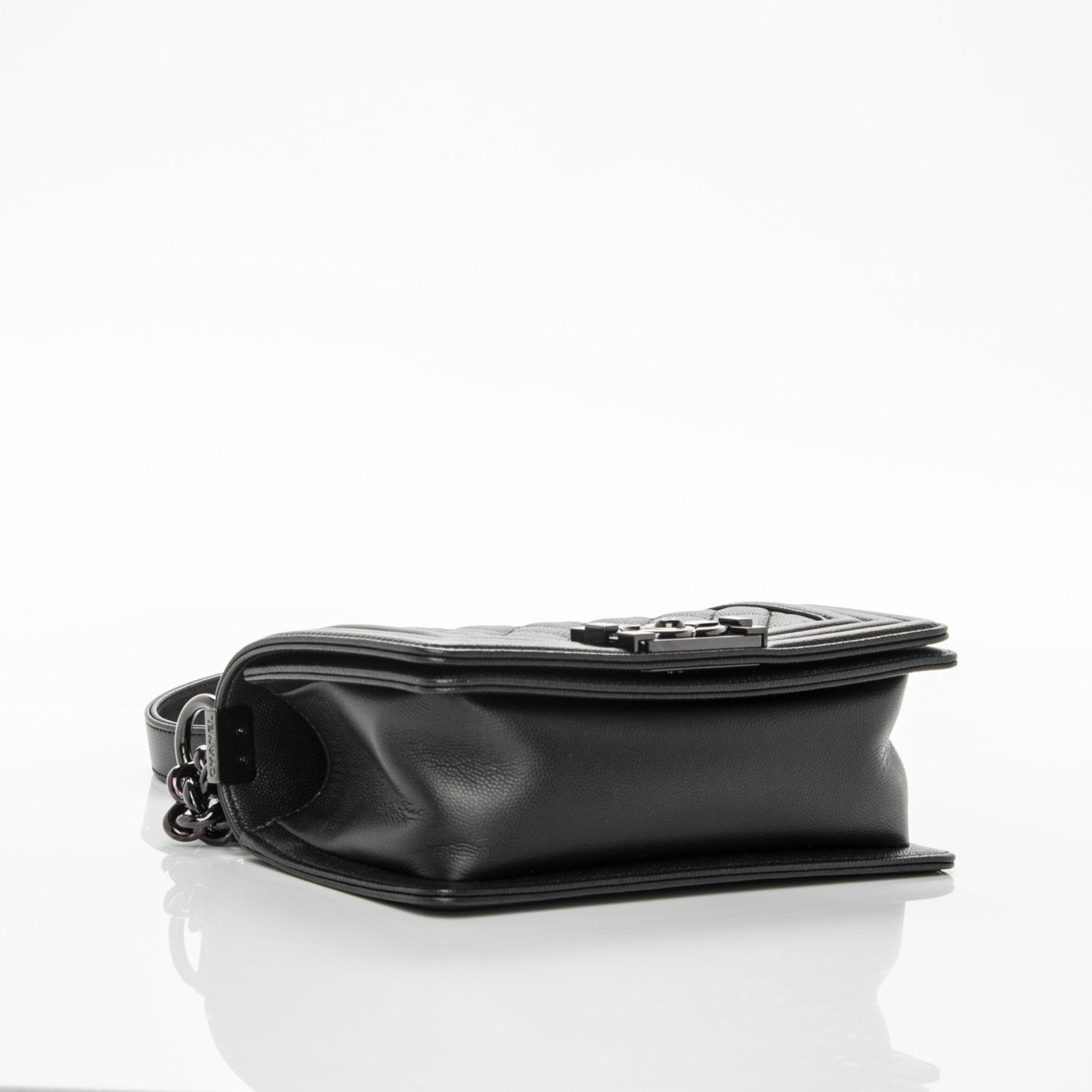 Caviar Quilted Small Boy Flap Black