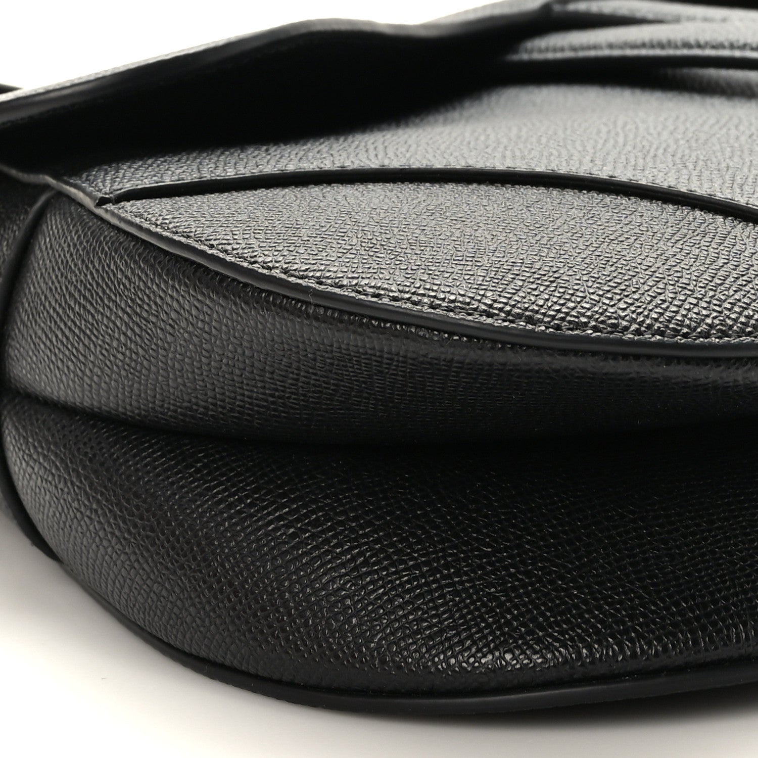 Christian Dior Grained Calfskin Saddle Bag With Strap Black 8 of 10