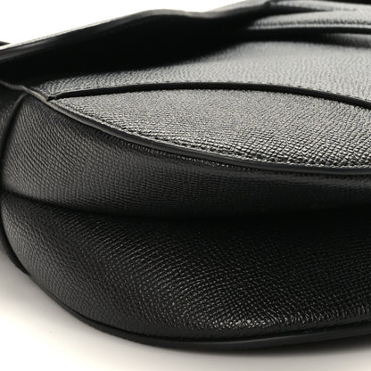 Christian Dior Grained Calfskin Saddle Bag With Strap Black 8 of 10