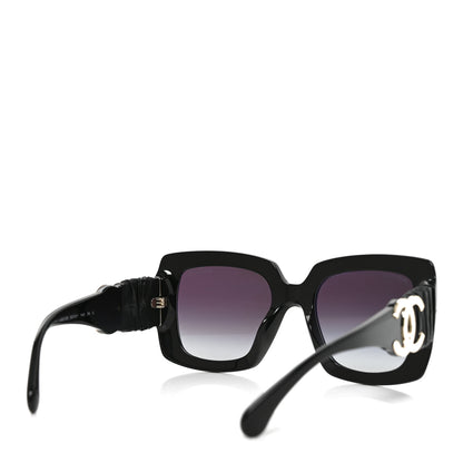 Chanel Acetate Calfskin Square Sunglasses 5474-Q-A Black 4 of 7