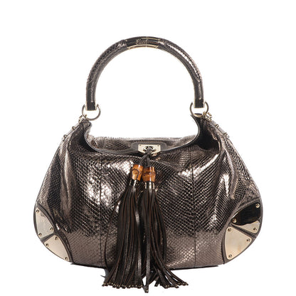 Gucci Python Large Indy Top Handle Hobo Metallic 1 of 9