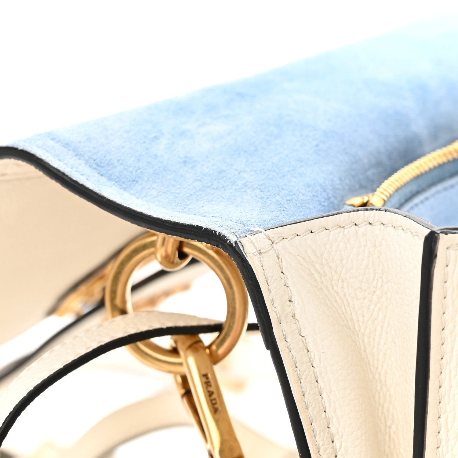 Prada Glace Calfskin Large Soft Cahier Bag White 13 of 15