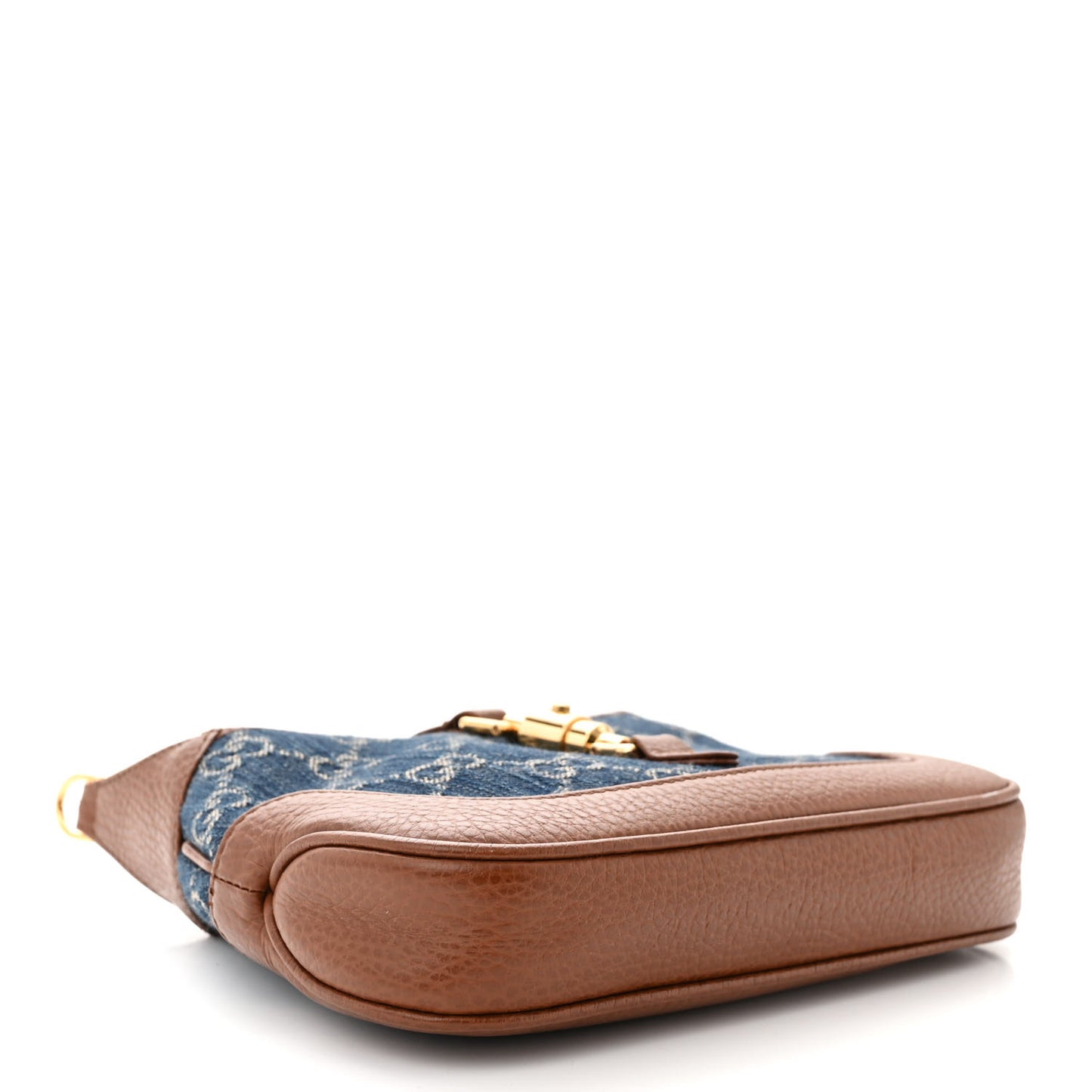 New Denim GG Monogram Calfskin Mini Jackie 1961 Hobo Blue Tea Cuir