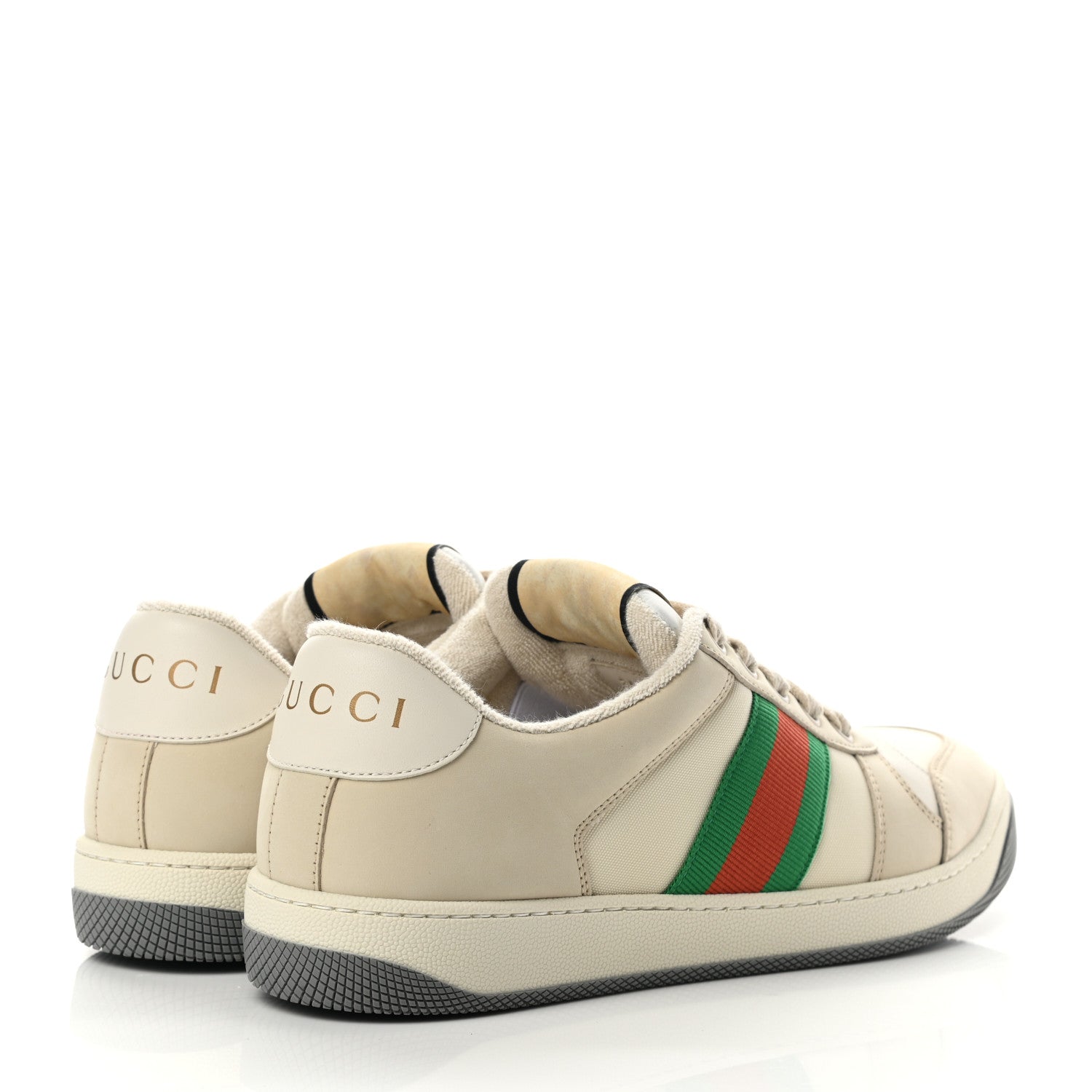Gucci Nylon Nubuck Web Womens Screener Sneakers 39.5 Mystic White Dusty Milk 4 of 12