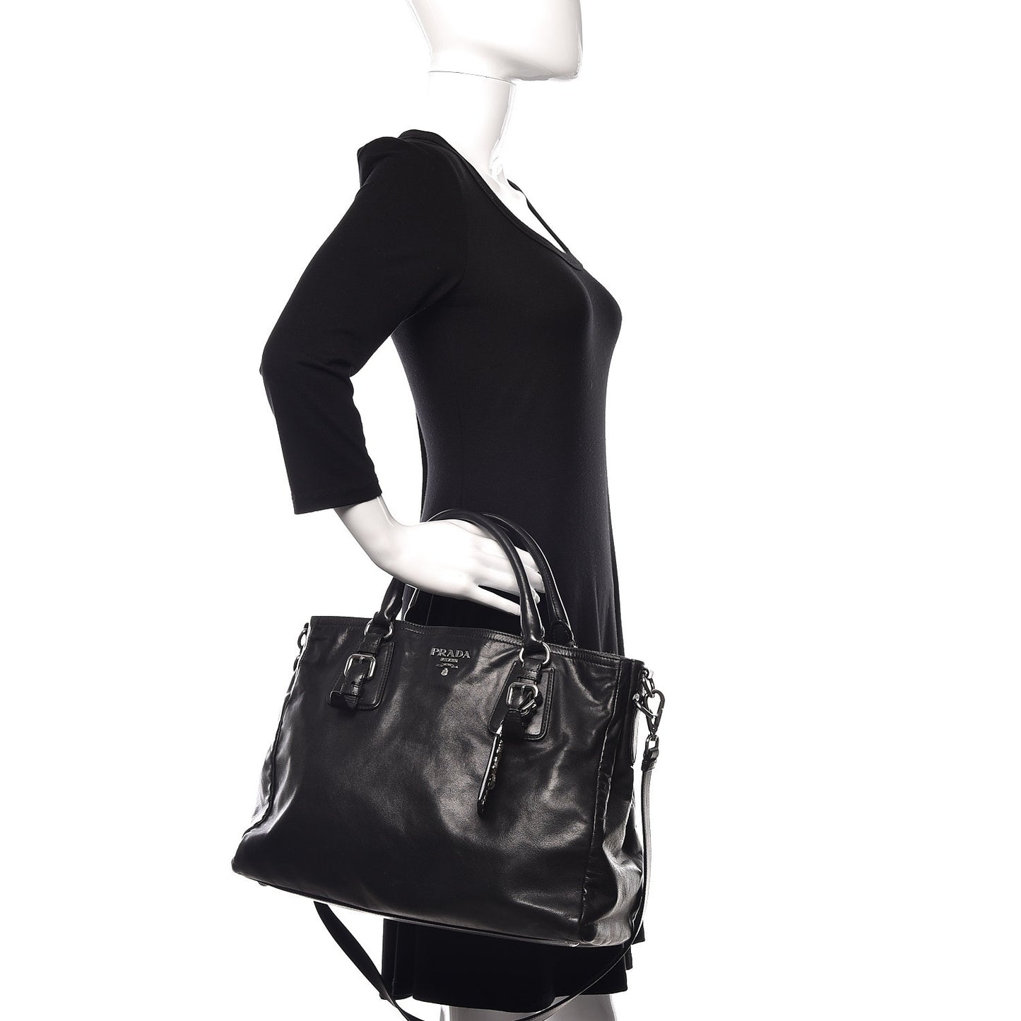 Soft Calfskin Shoulder Bag Black