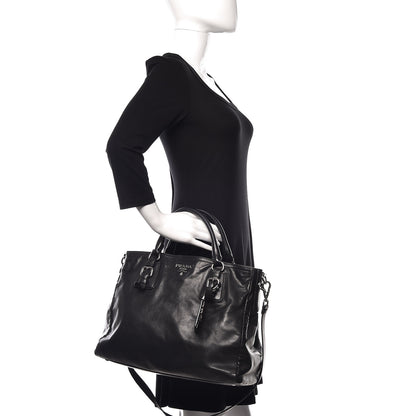 Prada Soft Calfskin Shoulder Bag Black 2 of 18