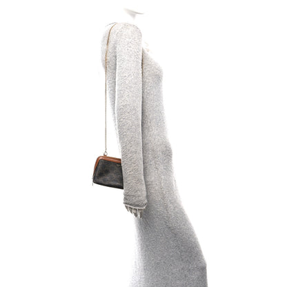 Celine Triomphe Canvas Lambskin Clutch On Chain Tan 2 of 10