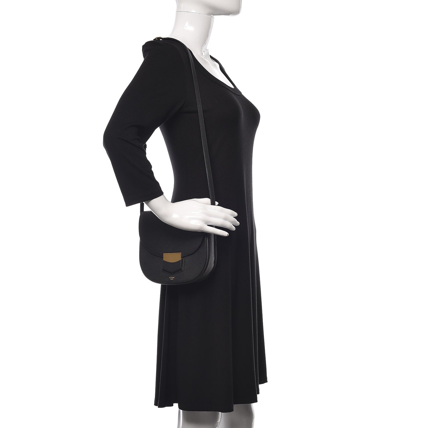 Grained Calfskin Small Trotteur Black