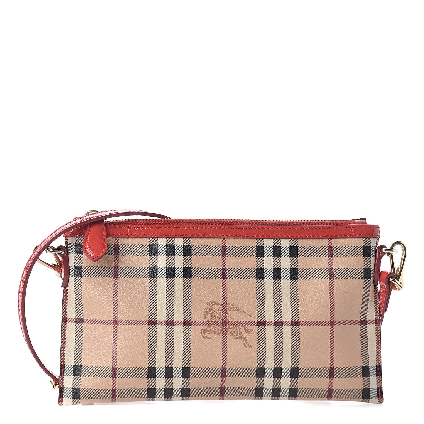 Haymarket Check Small Peyton Crossbody Clutch Bag Red