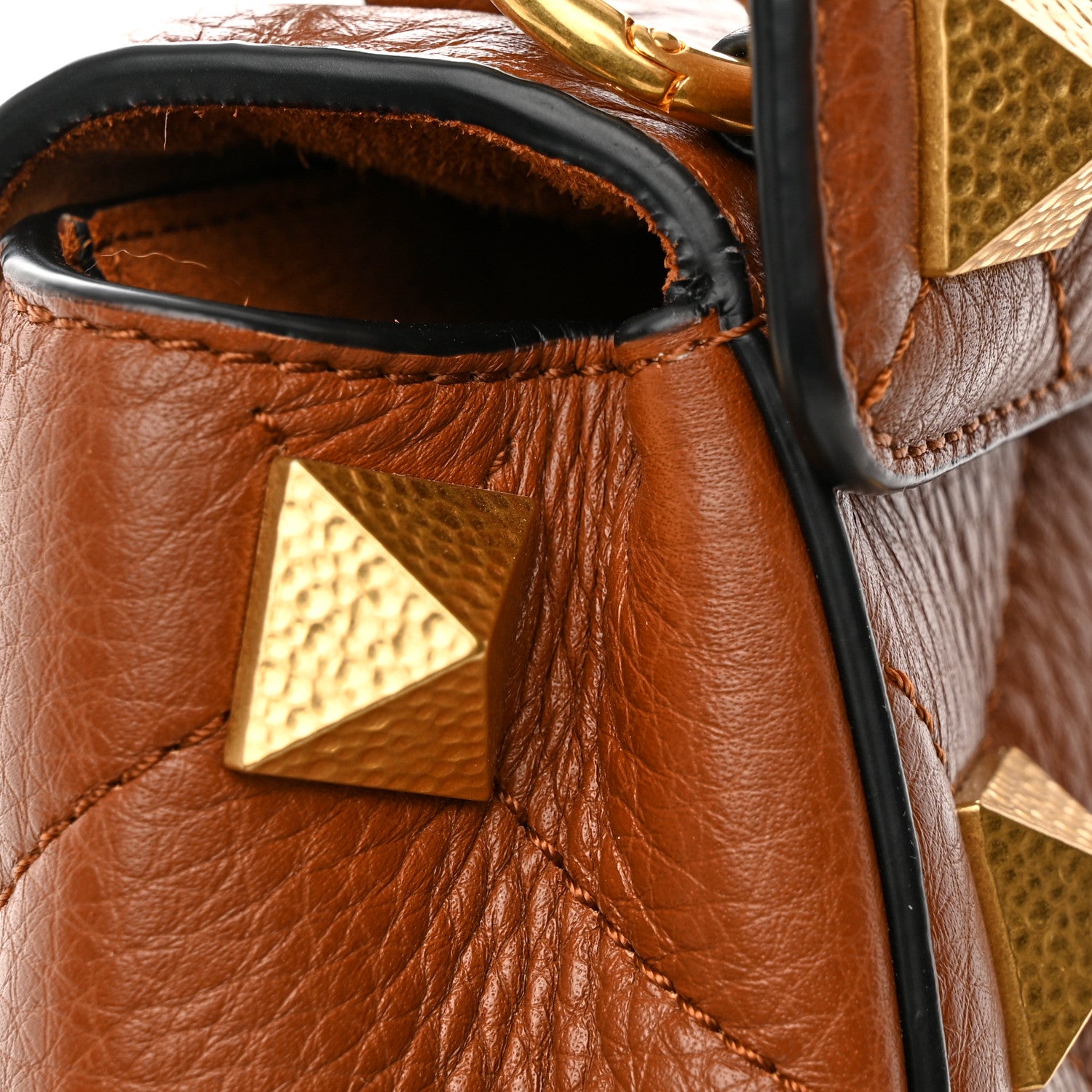 Valentino Garavani Grained Calfskin Large Roman Stud Shoulder Bag Selleria 12 of 13