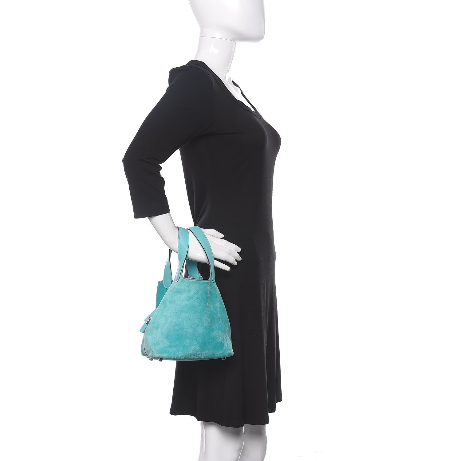 Hermes Veau Doblis Swift Picotin Lock Touch 18 PM Bleu Atoll 2 of 14