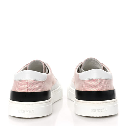 Hermes Canvas Calfskin Deep Sneakers 39 Framboise White 5 of 9