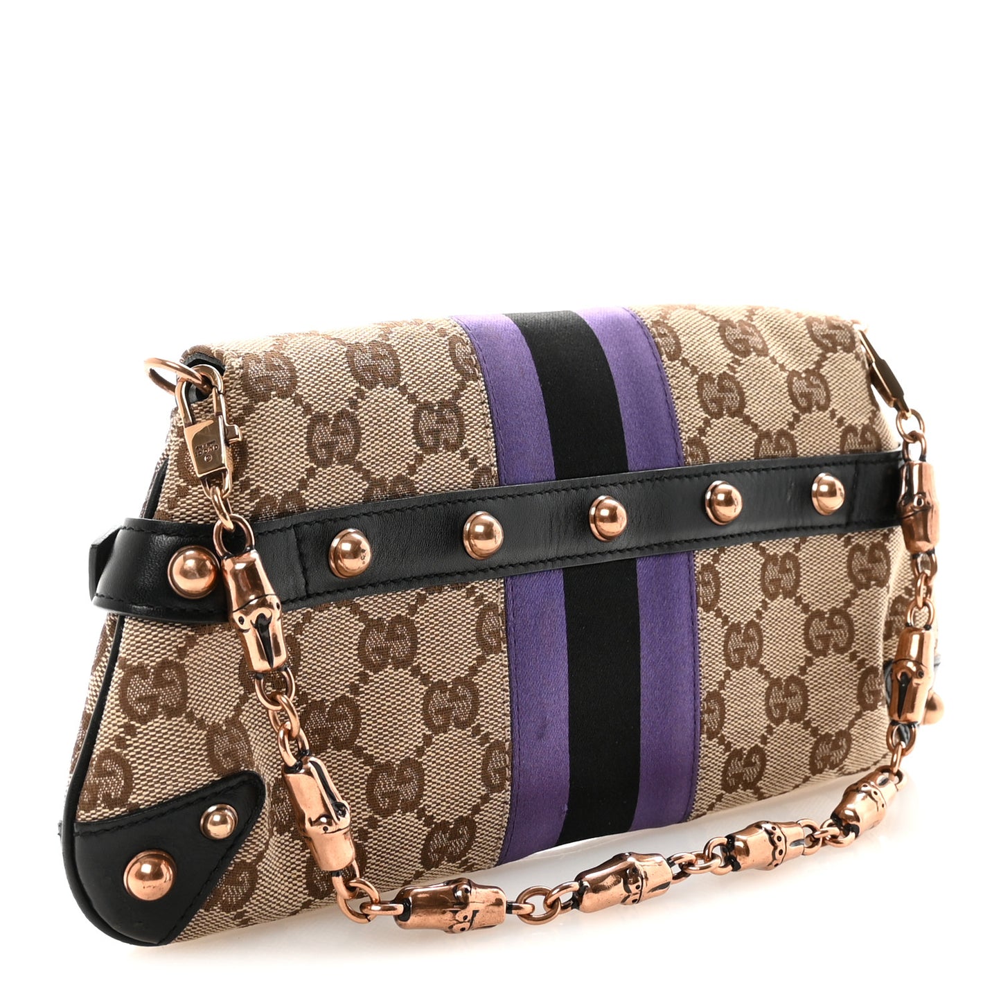 Tom Ford Monogram Horsebit Web Clutch Purple