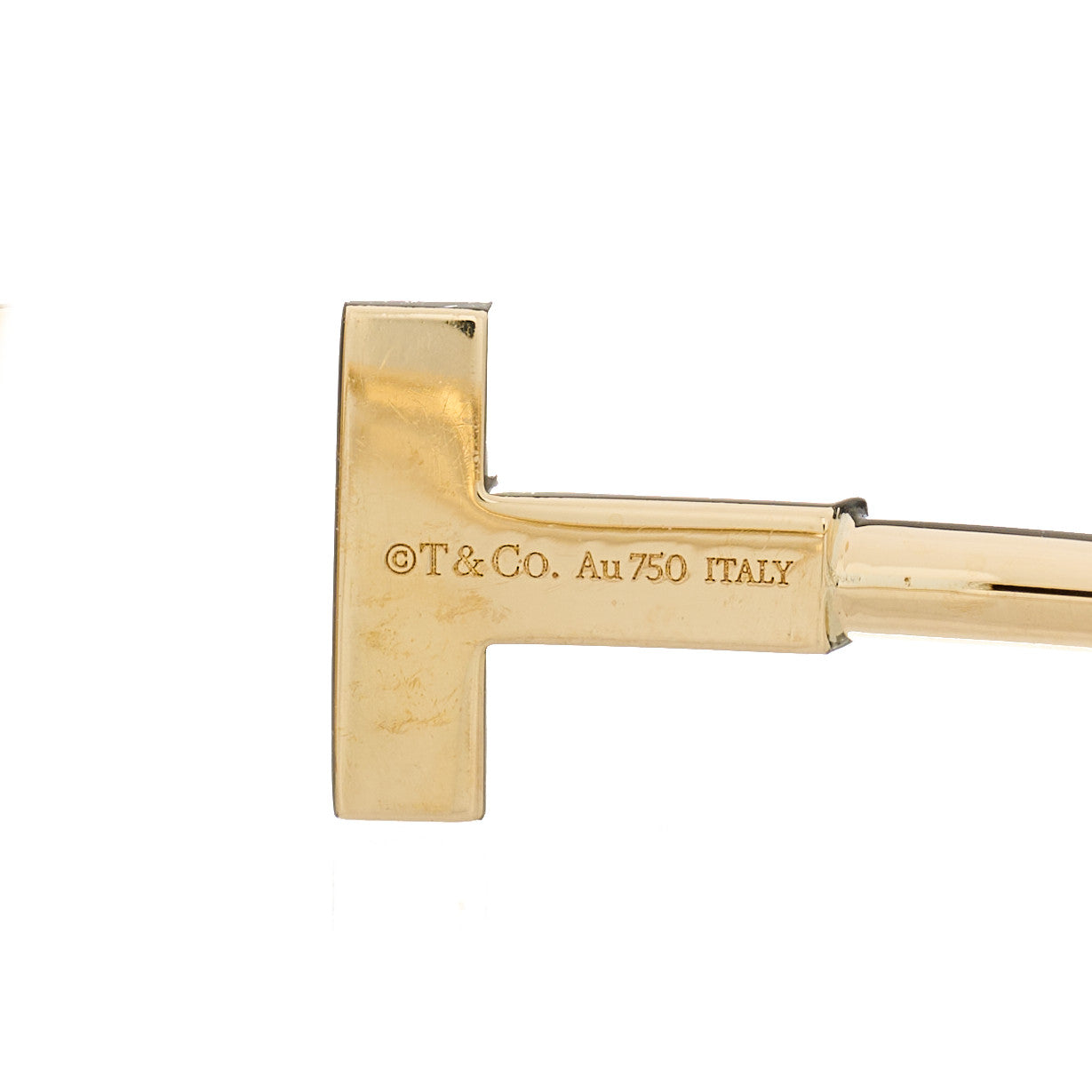 Tiffany 18K Yellow Gold Diamond T Wire Bracelet 3 of 3