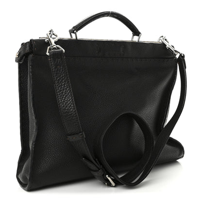 Fendi Calfskin Romano Selleria Large Peekaboo Iconic Fit Satchel Brown Milk Multicolor 3 of 9