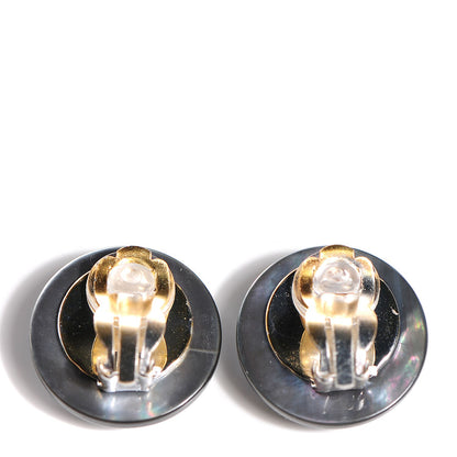 Chanel Abalone Crystal CC Clip On Earrings 4 of 5