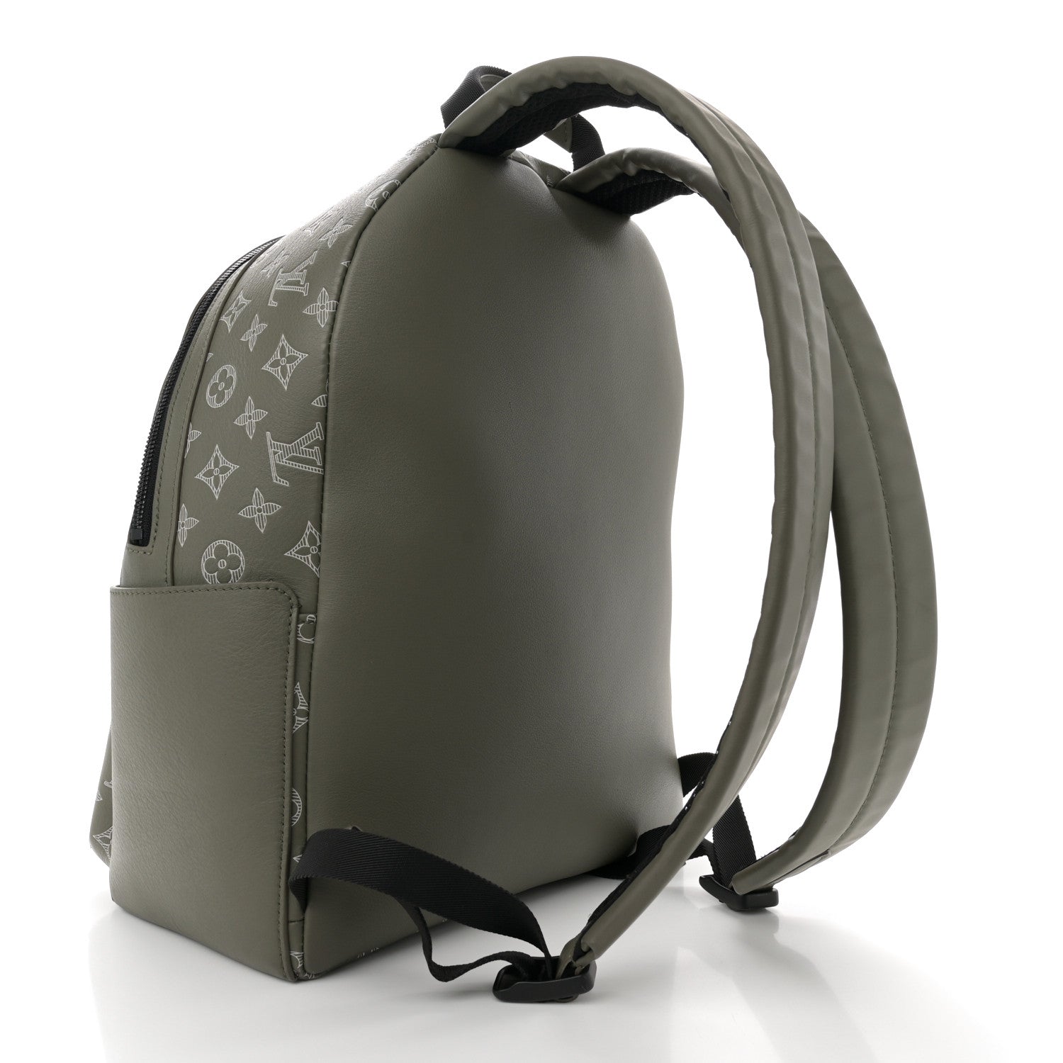 Louis Vuitton Calfskin Monogram Shadow Discovery Backpack PM Olive Green 3 of 10