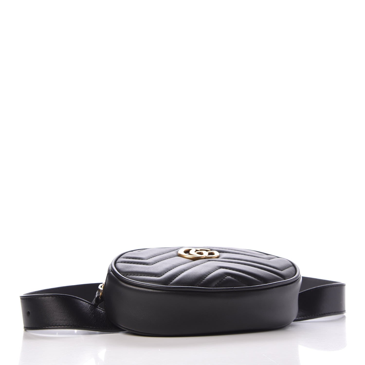 Gucci Calfskin Matelasse GG Marmont Belt Bag 85 34 Black 4 of 7