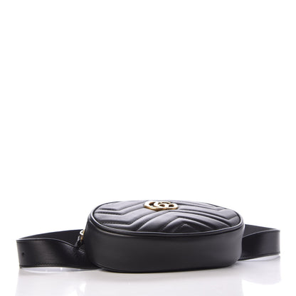 Gucci Calfskin Matelasse GG Marmont Belt Bag 85 34 Black 4 of 7