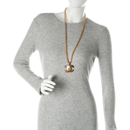 Chanel Quilted CC Long Chain Necklace Gold 2 of 5