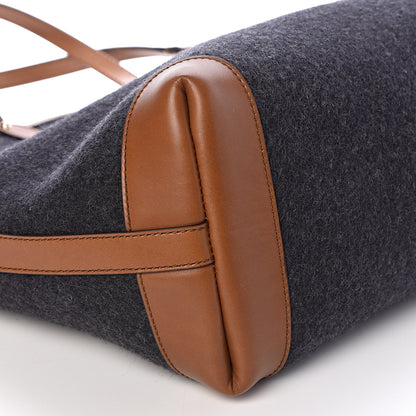 Gucci Wool Calfskin Medium Craft Tote Black Brown 9 of 11